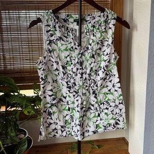 Talbots Floral Peplum Sleeveless Top Size 4 spring summer